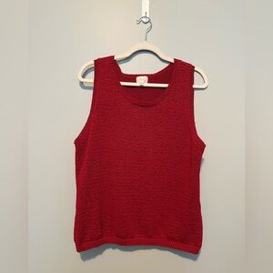 Cleo Red Sleeveless Knit Tank Top – Size XL
